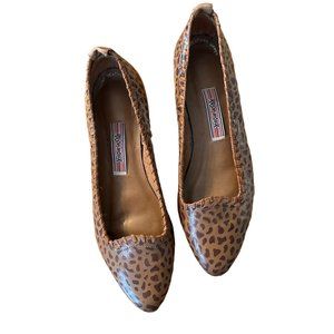 Vintage Rush Hour Animal Print Leather Heeled Loafers 9B